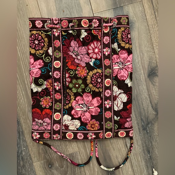 Vera Bradley Pink and Brown Floral Backpack - Picture 1 of 4